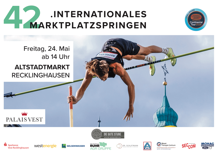 Das Marktplatzspringen geht in seine 42. Edition: Hier das Plakat zum Recklinghäuser Sporthighlight.