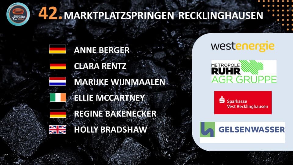 Die Teilnehmerinnen des 42. Marktplatzspringens Recklinghausen Westenergie-Cup der Damen