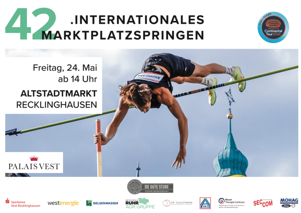 Das Marktplatzspringen geht in seine 42. Edition: Hier das Plakat zum Recklinghäuser Sporthighlight.